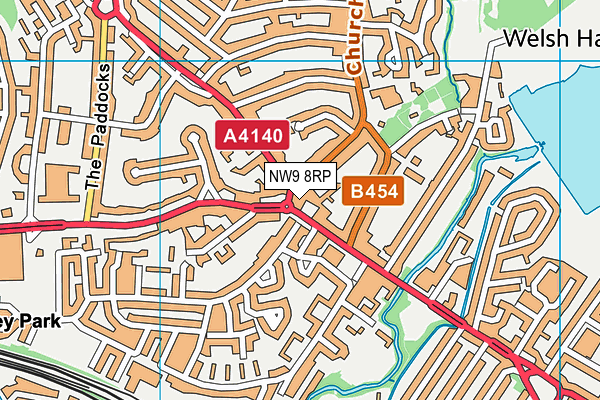 NW9 8RP map - OS VectorMap District (Ordnance Survey)