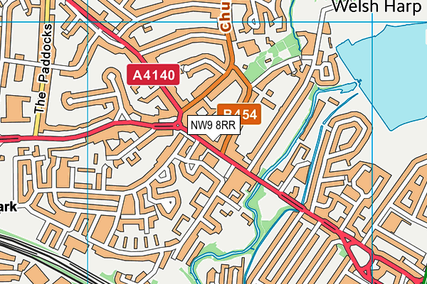 NW9 8RR map - OS VectorMap District (Ordnance Survey)