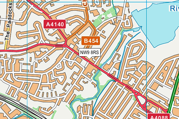 NW9 8RS map - OS VectorMap District (Ordnance Survey)