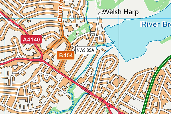 NW9 8SA map - OS VectorMap District (Ordnance Survey)