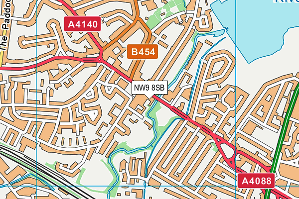NW9 8SB map - OS VectorMap District (Ordnance Survey)