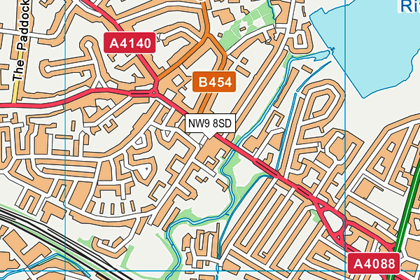 NW9 8SD map - OS VectorMap District (Ordnance Survey)