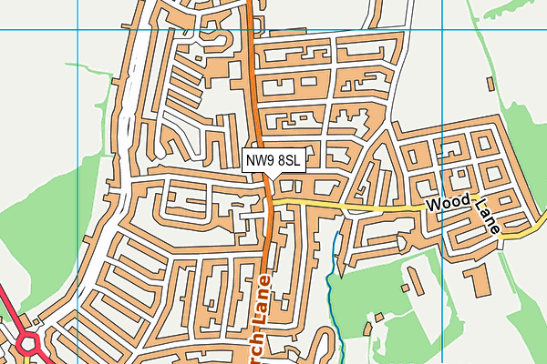 NW9 8SL map - OS VectorMap District (Ordnance Survey)