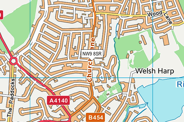 NW9 8SR map - OS VectorMap District (Ordnance Survey)