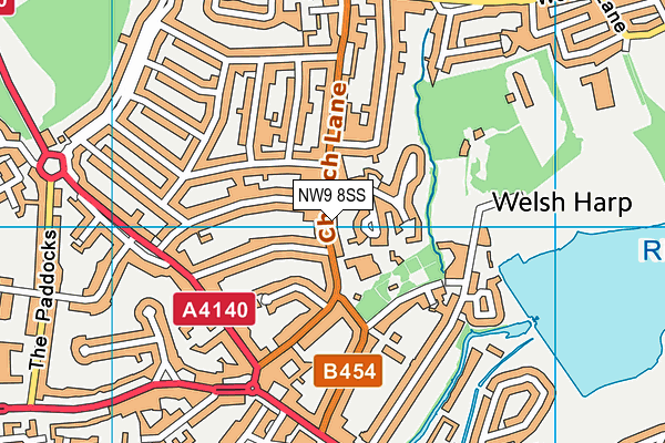 NW9 8SS map - OS VectorMap District (Ordnance Survey)