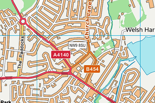 NW9 8SU map - OS VectorMap District (Ordnance Survey)