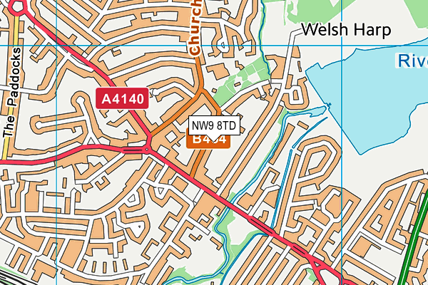 NW9 8TD map - OS VectorMap District (Ordnance Survey)