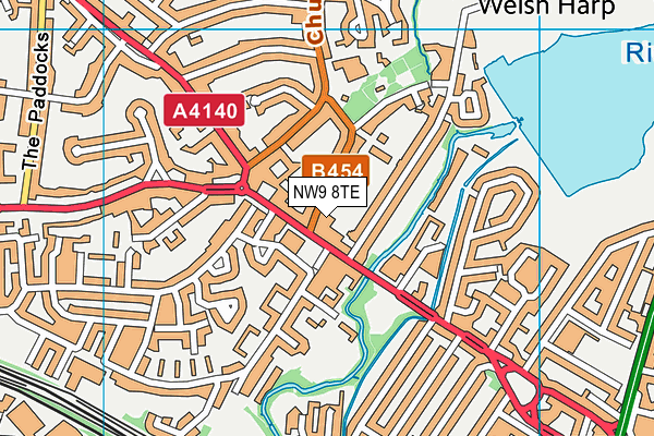 NW9 8TE map - OS VectorMap District (Ordnance Survey)