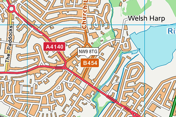 NW9 8TG map - OS VectorMap District (Ordnance Survey)