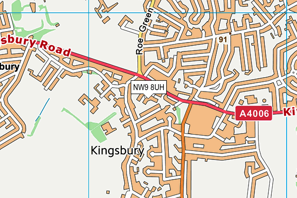 NW9 8UH map - OS VectorMap District (Ordnance Survey)