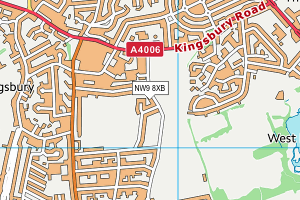 NW9 8XB map - OS VectorMap District (Ordnance Survey)
