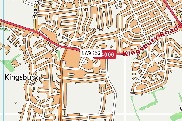 NW9 8XG map - OS VectorMap District (Ordnance Survey)