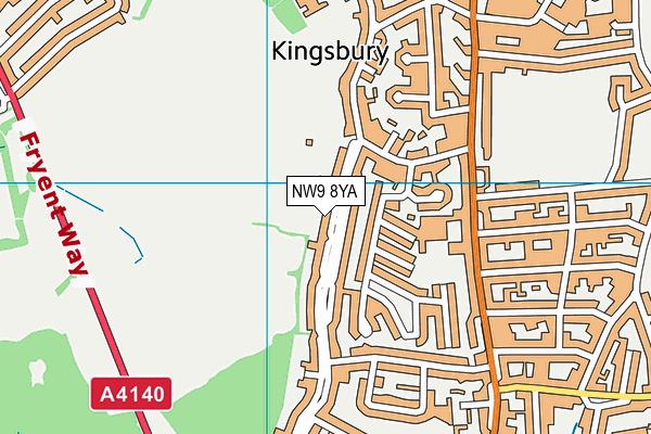NW9 8YA map - OS VectorMap District (Ordnance Survey)