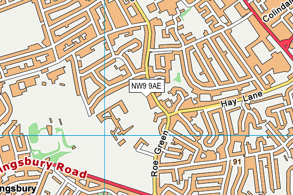 Brent River College map (NW9 9AE) - OS VectorMap District (Ordnance Survey)