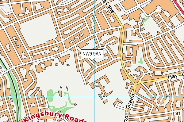 NW9 9AN map - OS VectorMap District (Ordnance Survey)