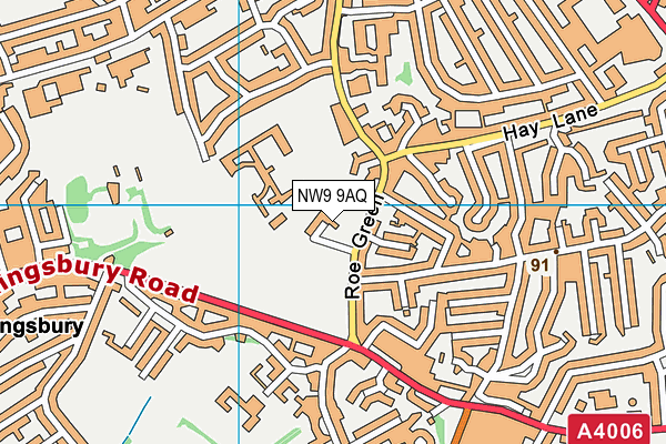 NW9 9AQ map - OS VectorMap District (Ordnance Survey)