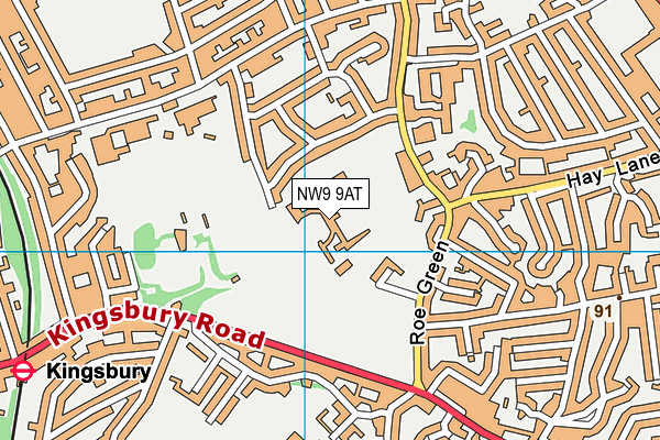 Kingsbury High School (Lower Site) map (NW9 9AT) - OS VectorMap District (Ordnance Survey)