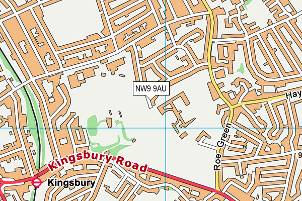NW9 9AU map - OS VectorMap District (Ordnance Survey)