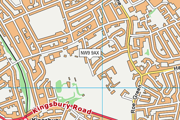 NW9 9AX map - OS VectorMap District (Ordnance Survey)
