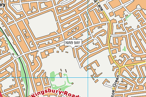 NW9 9AY map - OS VectorMap District (Ordnance Survey)