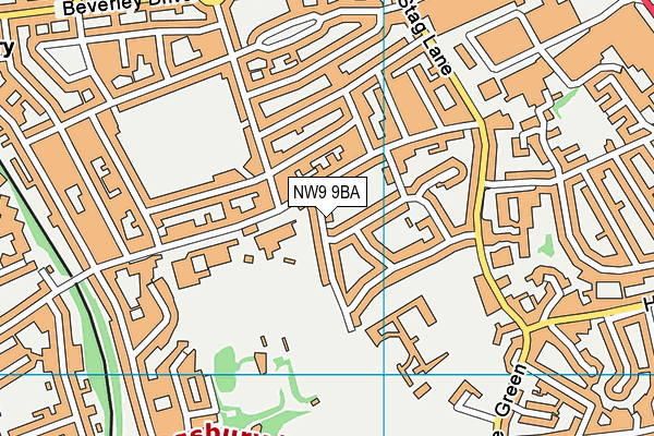 NW9 9BA map - OS VectorMap District (Ordnance Survey)