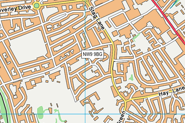 NW9 9BG map - OS VectorMap District (Ordnance Survey)
