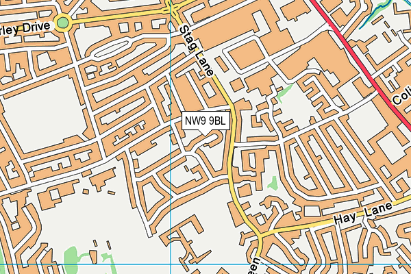 NW9 9BL map - OS VectorMap District (Ordnance Survey)