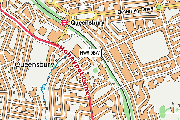 NW9 9BW map - OS VectorMap District (Ordnance Survey)