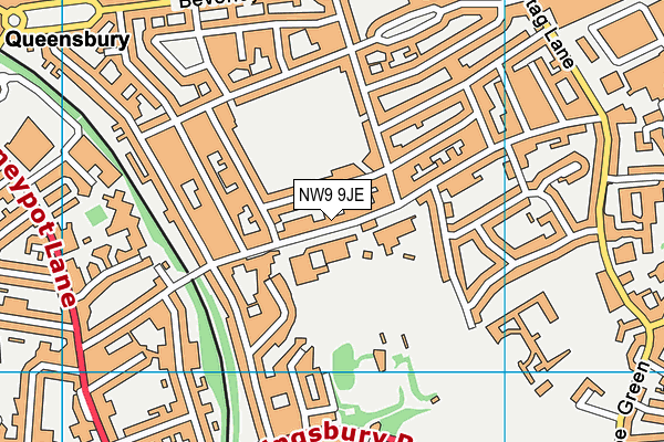 NW9 9JE map - OS VectorMap District (Ordnance Survey)