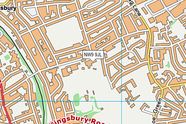 NW9 9JL map - OS VectorMap District (Ordnance Survey)