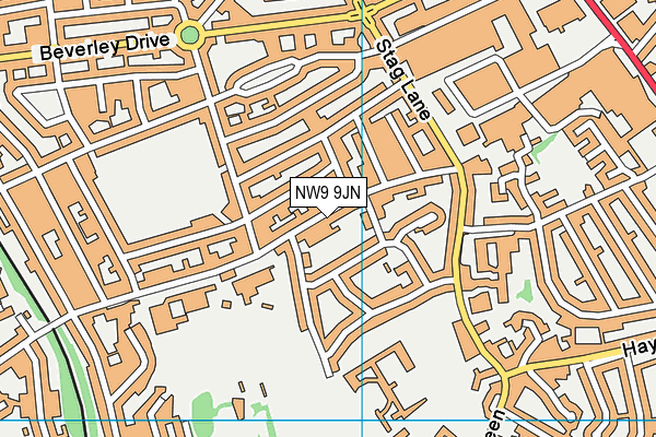 NW9 9JN map - OS VectorMap District (Ordnance Survey)