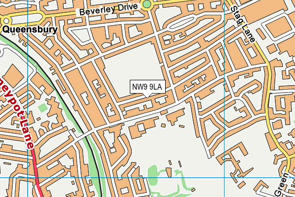 NW9 9LA map - OS VectorMap District (Ordnance Survey)