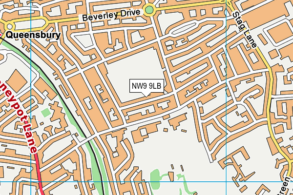 NW9 9LB map - OS VectorMap District (Ordnance Survey)