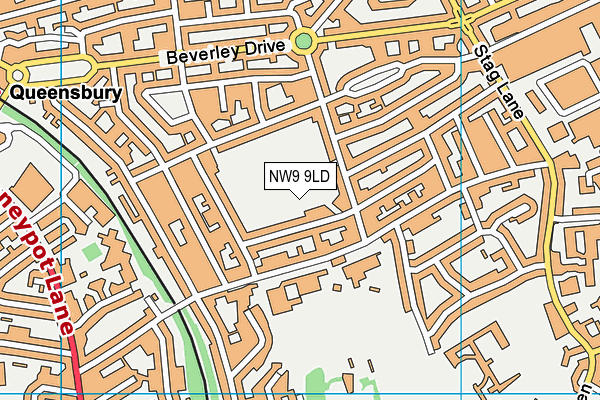 Eton Grove Park map (NW9 9LD) - OS VectorMap District (Ordnance Survey)