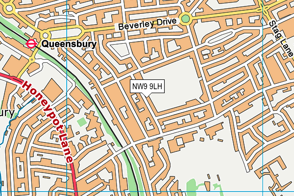 NW9 9LH map - OS VectorMap District (Ordnance Survey)