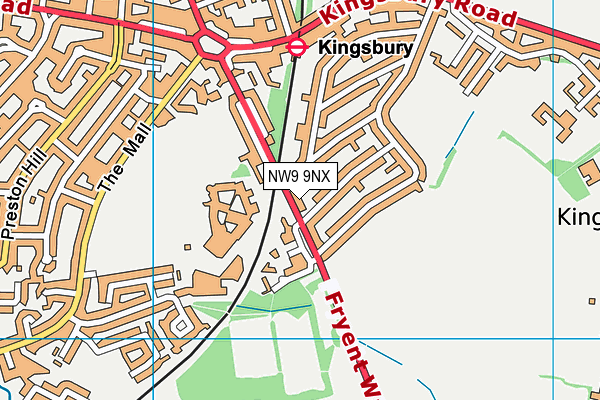 NW9 9NX map - OS VectorMap District (Ordnance Survey)
