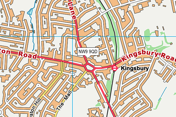 NW9 9QD map - OS VectorMap District (Ordnance Survey)
