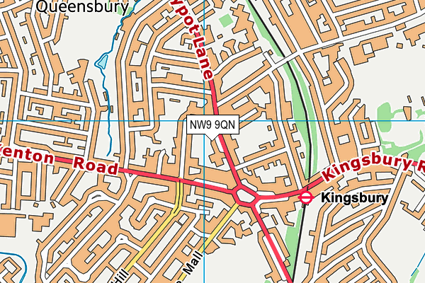 NW9 9QN map - OS VectorMap District (Ordnance Survey)