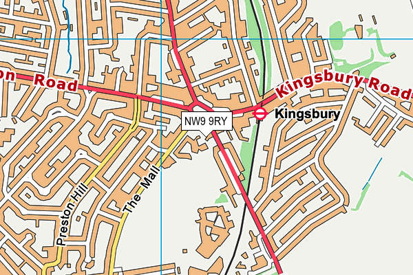 NW9 9RY map - OS VectorMap District (Ordnance Survey)