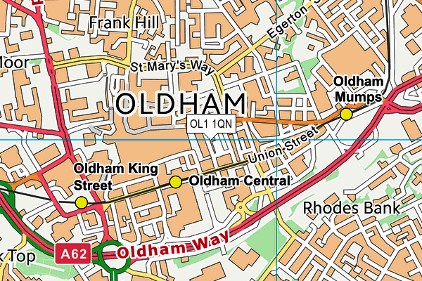 OL1 1QN map - OS VectorMap District (Ordnance Survey)