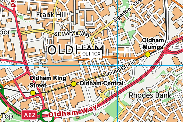 OL1 1QX map - OS VectorMap District (Ordnance Survey)