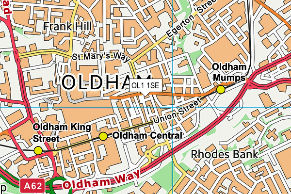 OL1 1SE map - OS VectorMap District (Ordnance Survey)