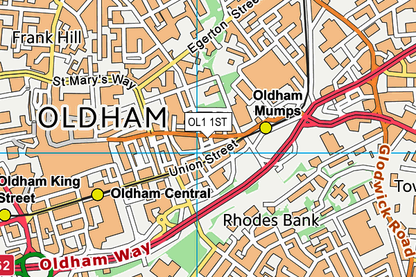 OL1 1ST map - OS VectorMap District (Ordnance Survey)