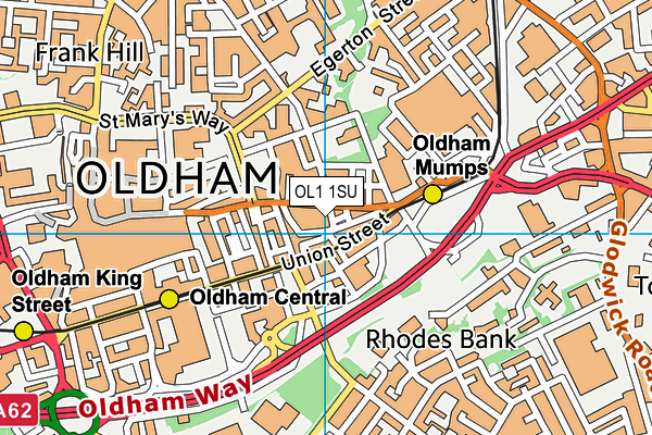 OL1 1SU map - OS VectorMap District (Ordnance Survey)