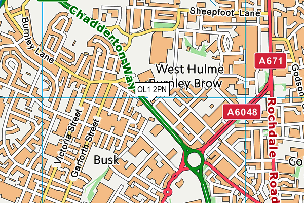 Westwood Park (Closed) map (OL1 2PN) - OS VectorMap District (Ordnance Survey)