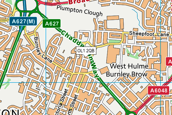 OL1 2QB map - OS VectorMap District (Ordnance Survey)