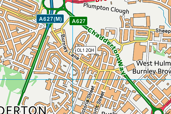 OL1 2QH map - OS VectorMap District (Ordnance Survey)