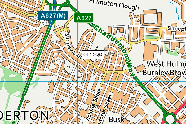 OL1 2QQ map - OS VectorMap District (Ordnance Survey)