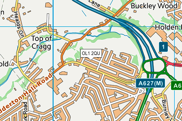 OL1 2QU map - OS VectorMap District (Ordnance Survey)