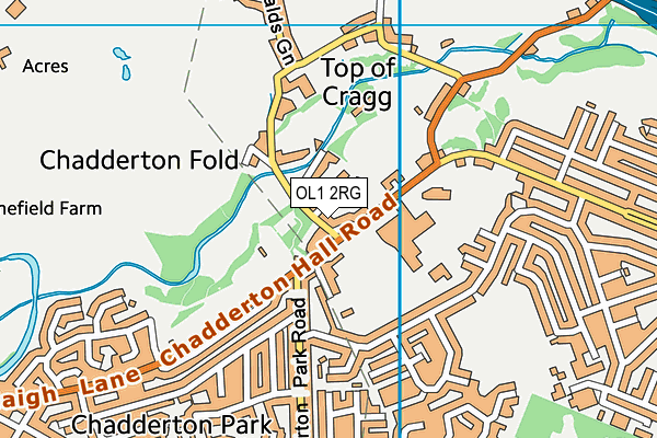 OL1 2RG map - OS VectorMap District (Ordnance Survey)